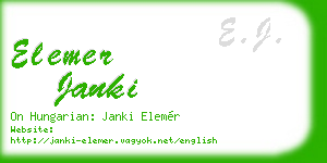 elemer janki business card